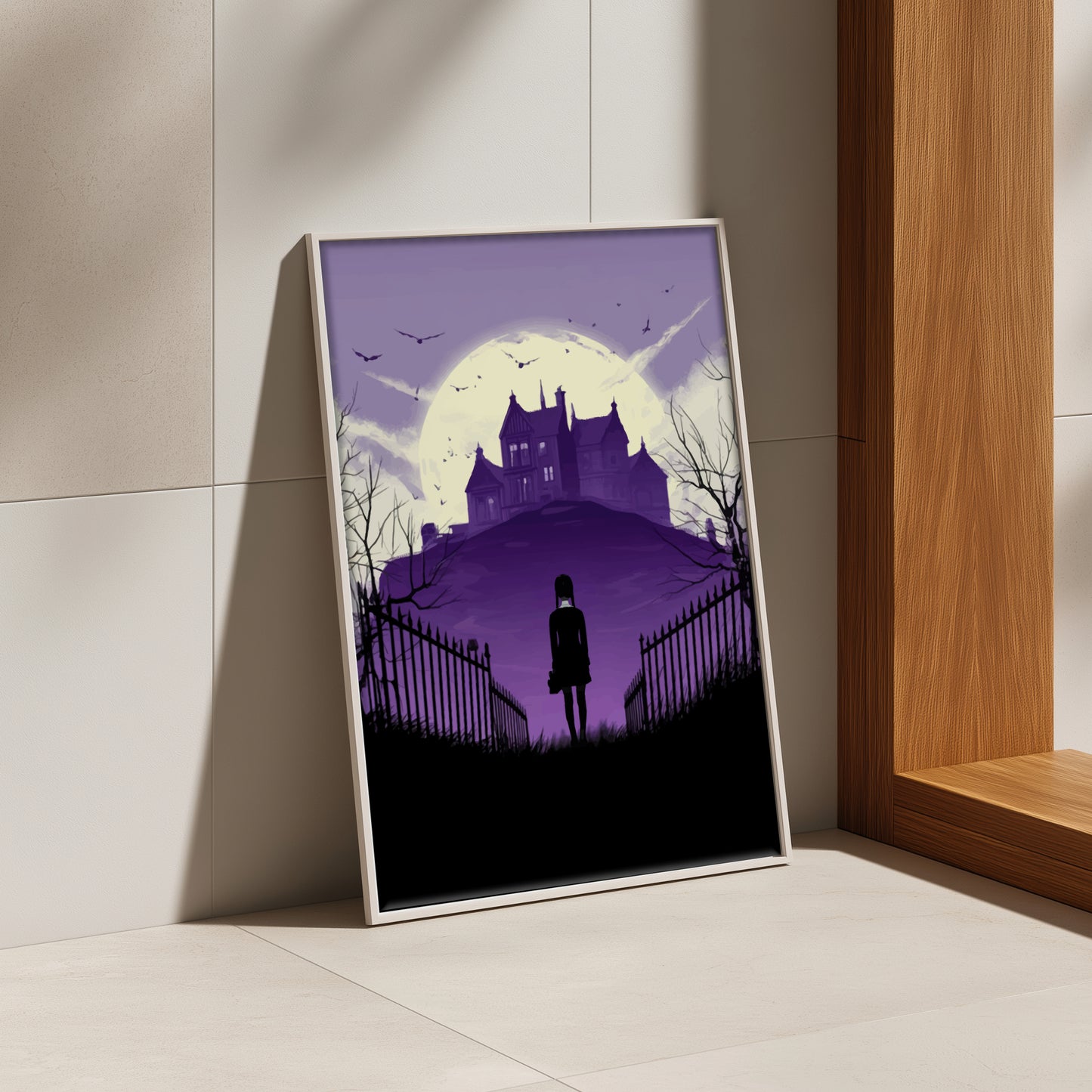 Wednesday Addams Minimalist Poster – Gothic Silhouette Horror Art Print