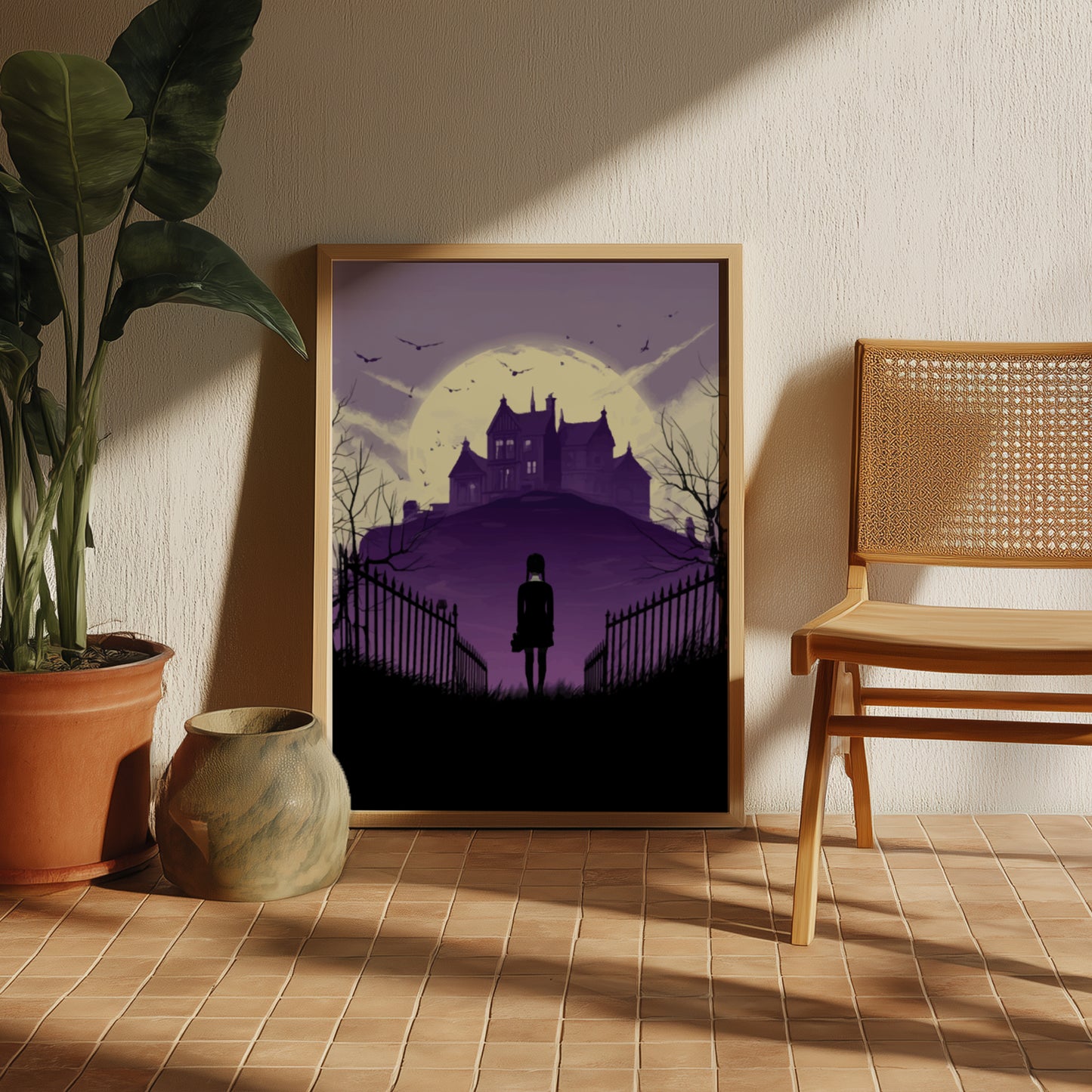 Wednesday Addams Minimalist Poster – Gothic Silhouette Horror Art Print