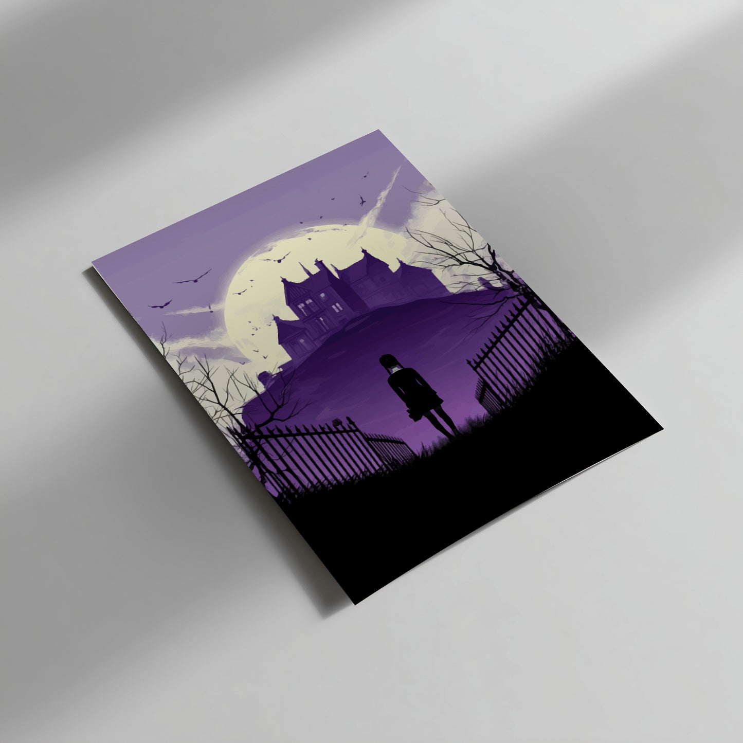 Wednesday Addams Minimalist Poster – Gothic Silhouette Horror Art Print