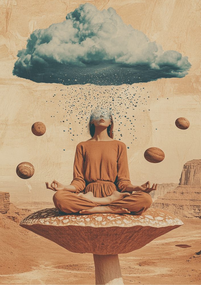 Astral Woman Psychedelic Poster – Trippy Cosmic Wall Art
