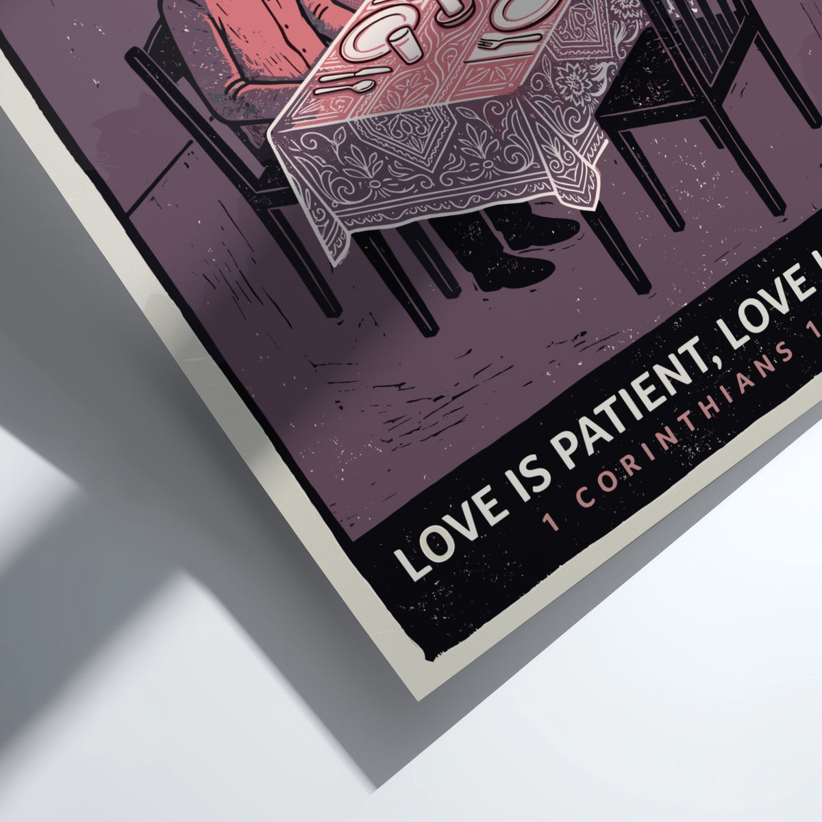 Poster featuring a man sitting at a candlelit table with red glowing accents.
