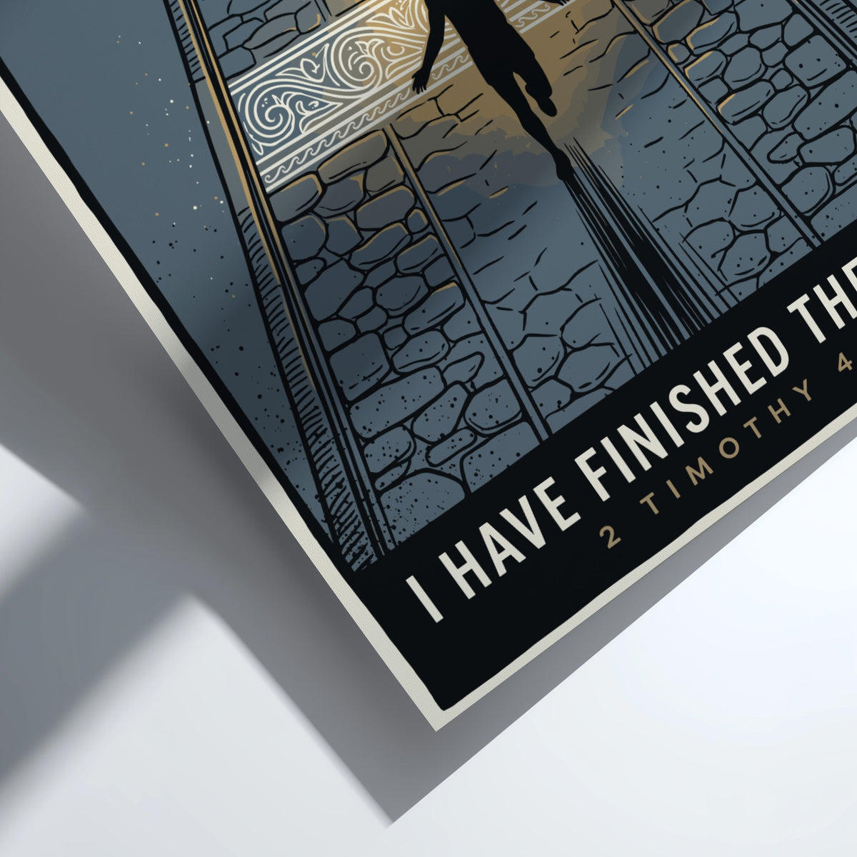 Poster of a runner silhouette crossing a finish line with inspirational text included.