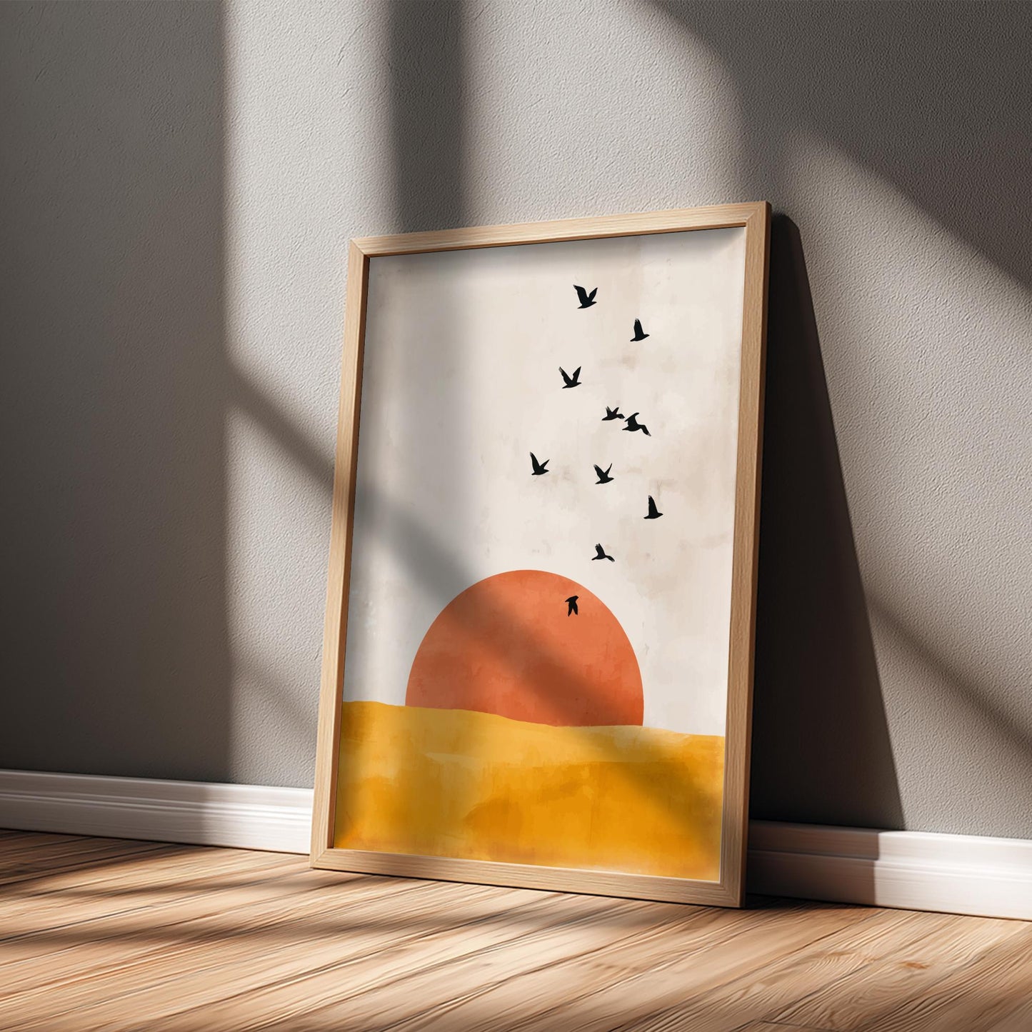Golden Hour Glow Wall Art – Minimalist Nature Poster