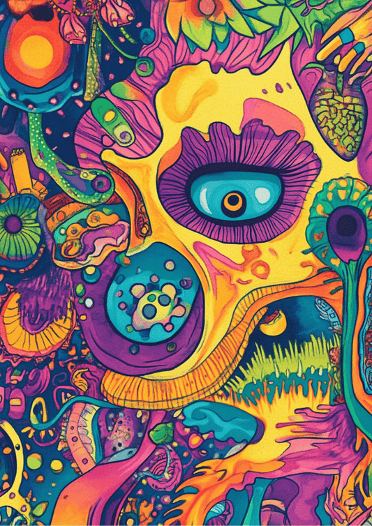 Affiche Trippy Cosmic Eye – Décoration murale psychédélique pour une ambiance spirituelle