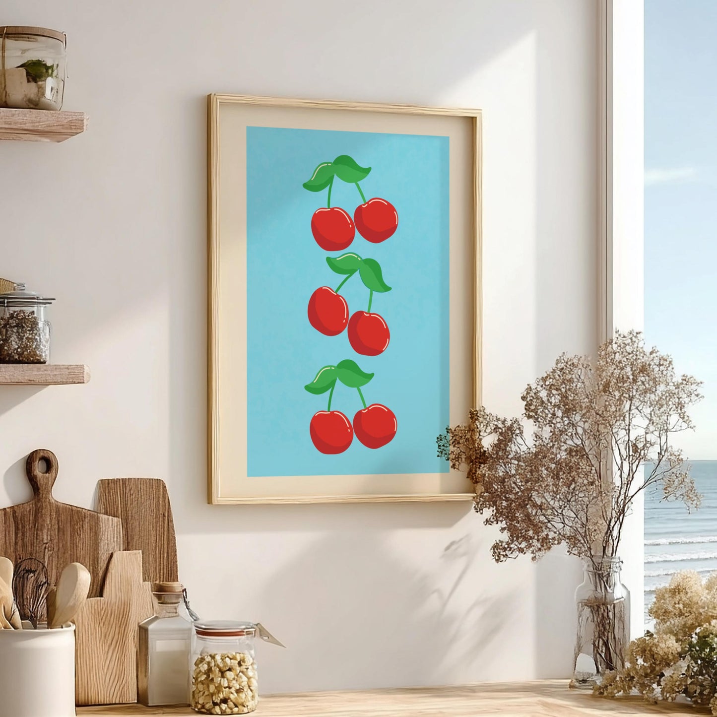 3 Cherries - Triple the Sweetness - Kitchen Wall Art