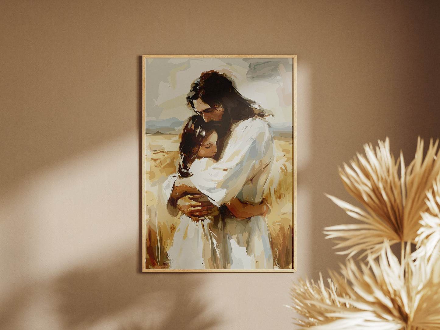 The Lord Gives Me Power – Merciful Jesus Hug Illustration