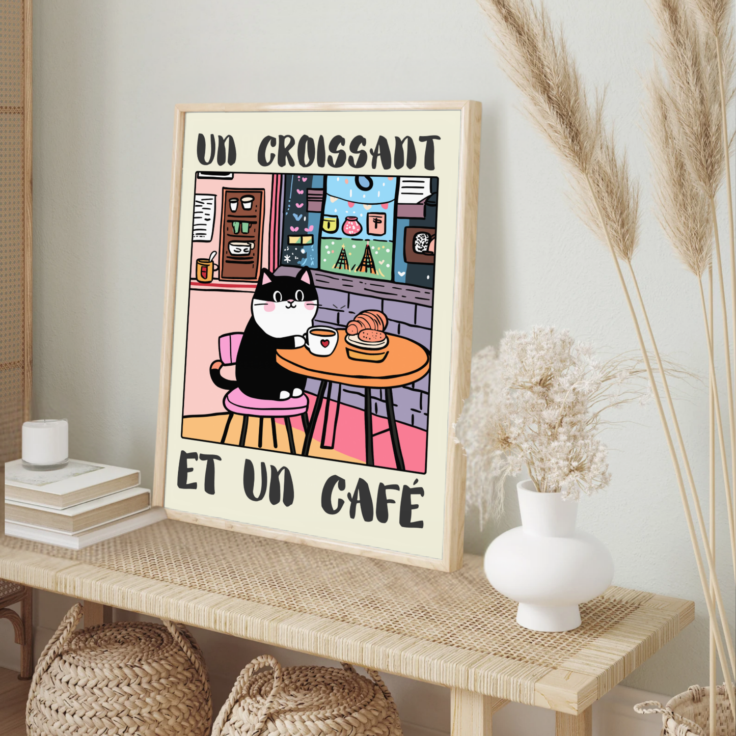 Un Croissant et Un Café – Funny Cat Poster
