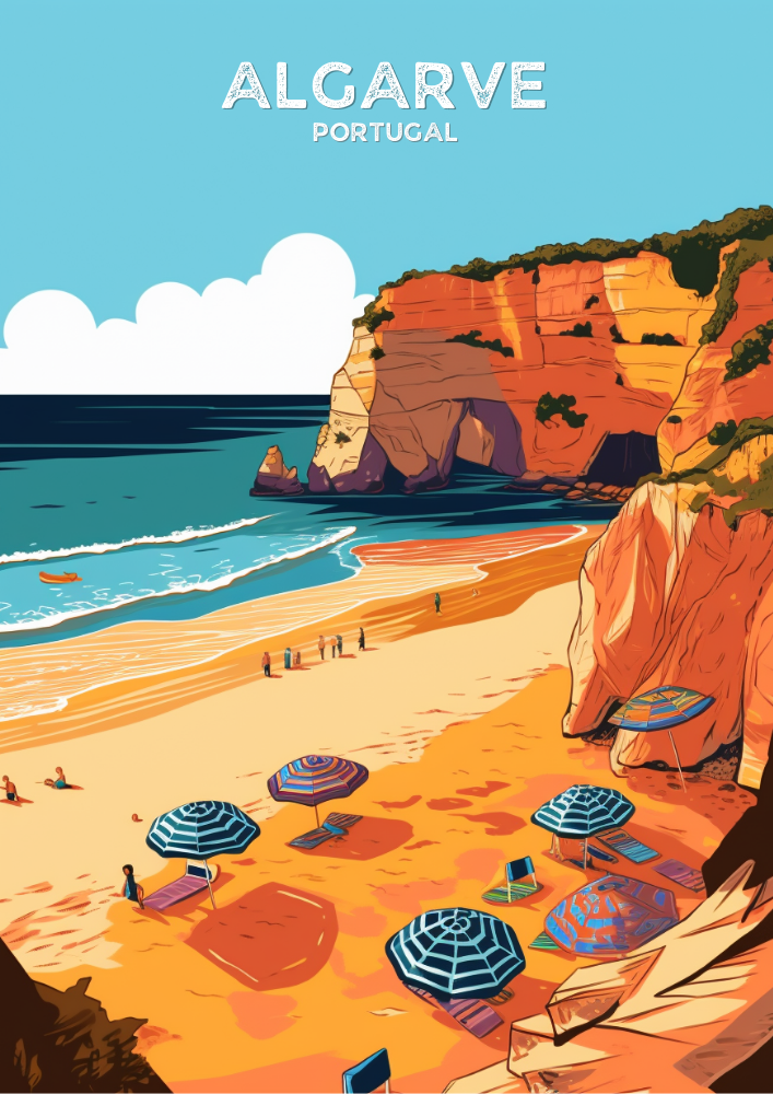 Affiche rétro de l'Algarve - Portugal