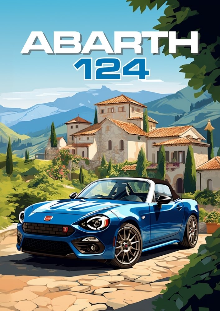 Abarth 124 Poster – Classic Italian Sports Car Wall Art