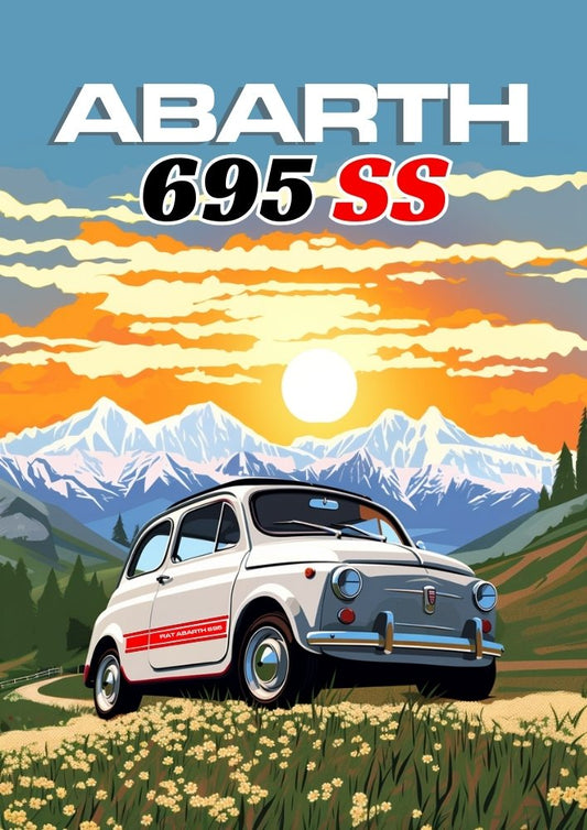 Impression Abarth 695 SS – Décoration murale représentant une voiture de sport italienne haute performance