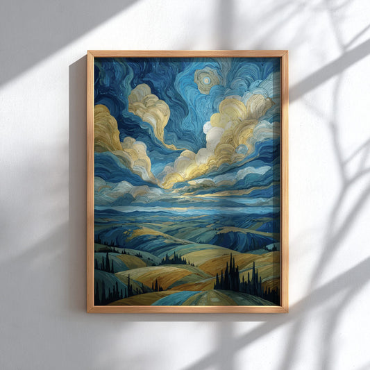 After the Storm - Rolling Hills and Breaking Sunlight Wall Art