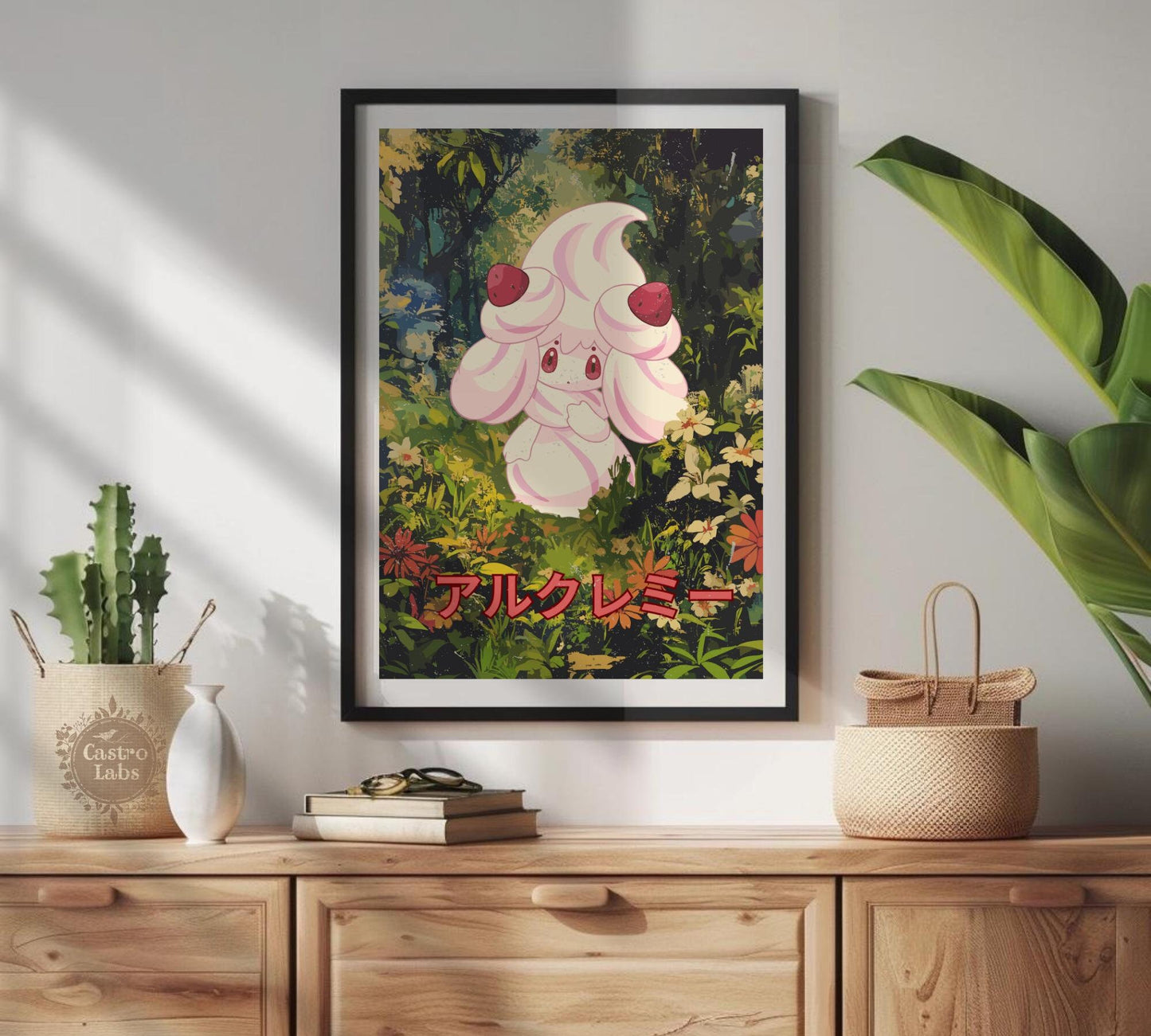 Alcremie: Japanese Tapestry Style Pokemon Anime Poster