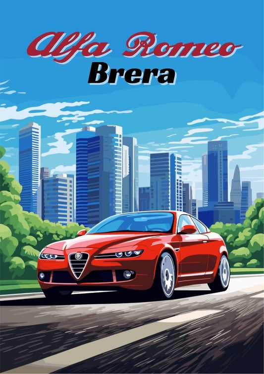 Affiche Alfa Romeo Brera – Décoration murale de voiture de sport italienne