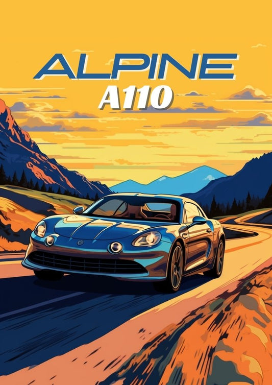 Affiche Alpine A110 – Décoration murale classique de voiture de sport française
