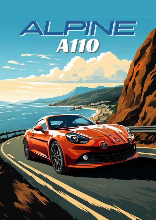 Impression Alpine A110 – Décoration murale classique de voiture de sport française