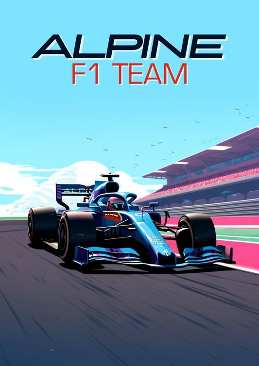 Affiche Alpine A521 F1 – La voiture d'Ocon, vainqueur du Grand Prix de Hongrie 2021