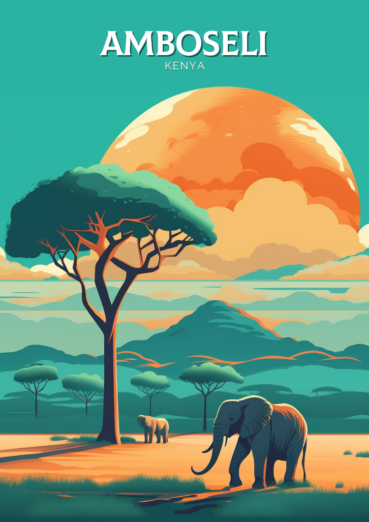 Amboseli Print - National Park Artwork