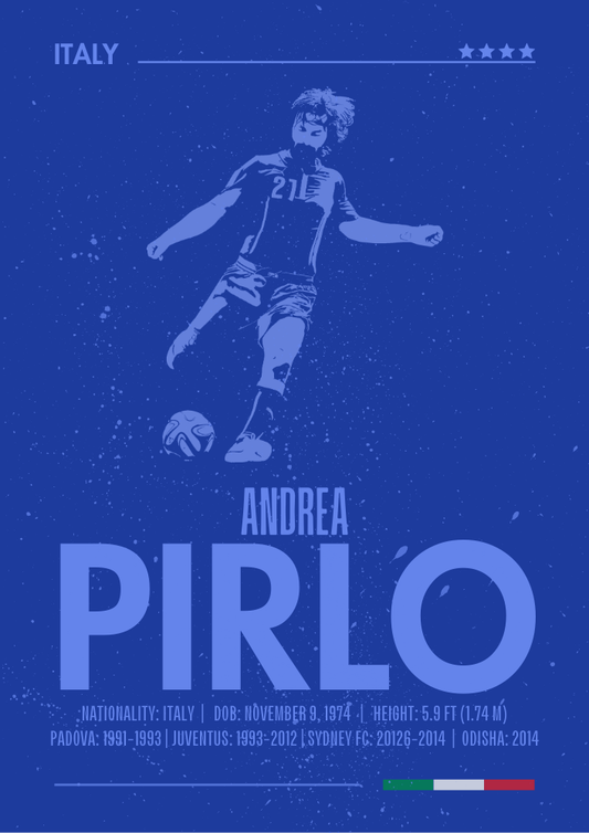 Affiche Andrea Pirlo - Impression d'art de football élégante