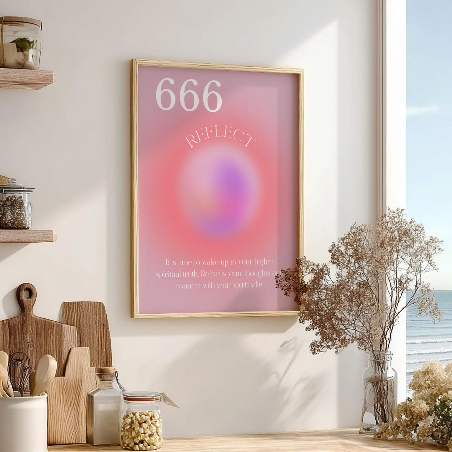 The Inner Mirror - Angel no. 666 - Reflect - Full Aura Art Print