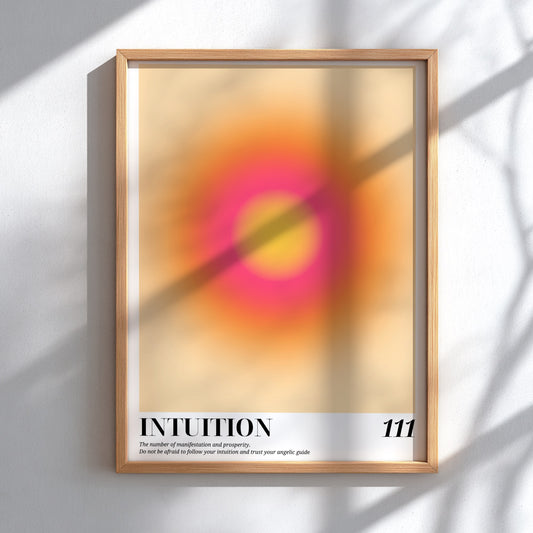 The Manifestation Portal Modern Art - Angel Number 111 Yellow Aura Print