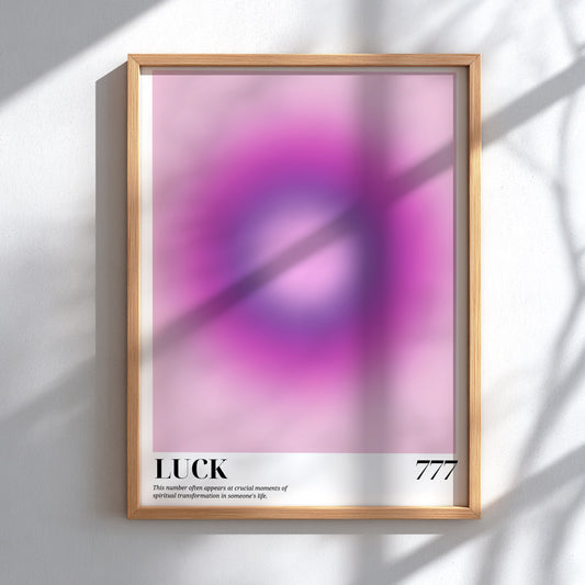 The Divine Fortune Modern Art - Angel Number 777 Purple Aura Print