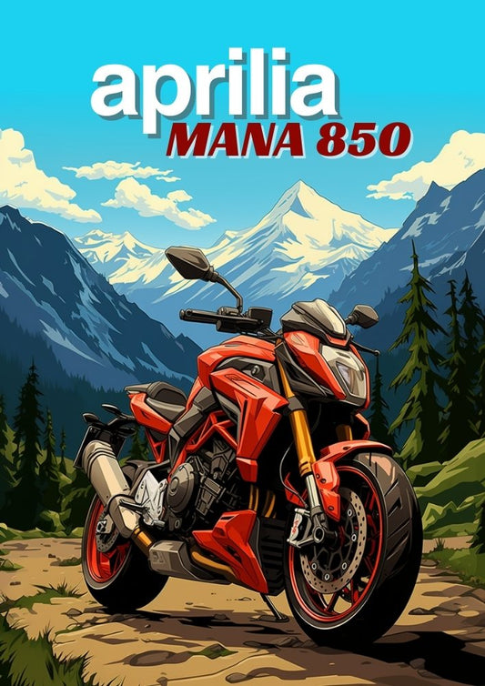 Affiche Aprilia Mana 850 – Décoration murale de moto sportive italienne