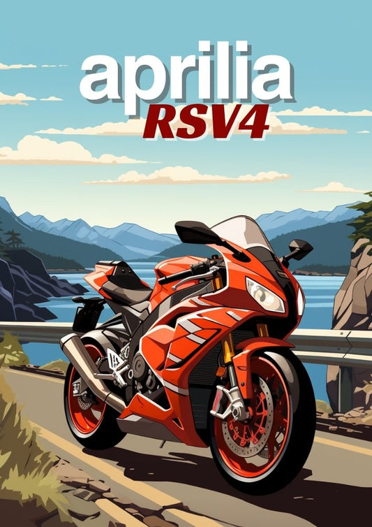 Poster Aprilia RSV4 – Décoration murale Superbike italienne pour passionnés de course