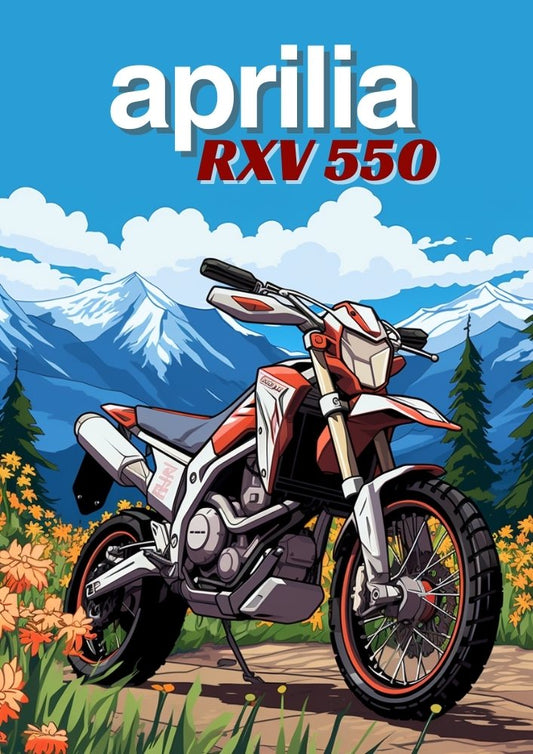 Affiche Aprilia RXV 550 – Décoration murale haute performance pour moto d'enduro