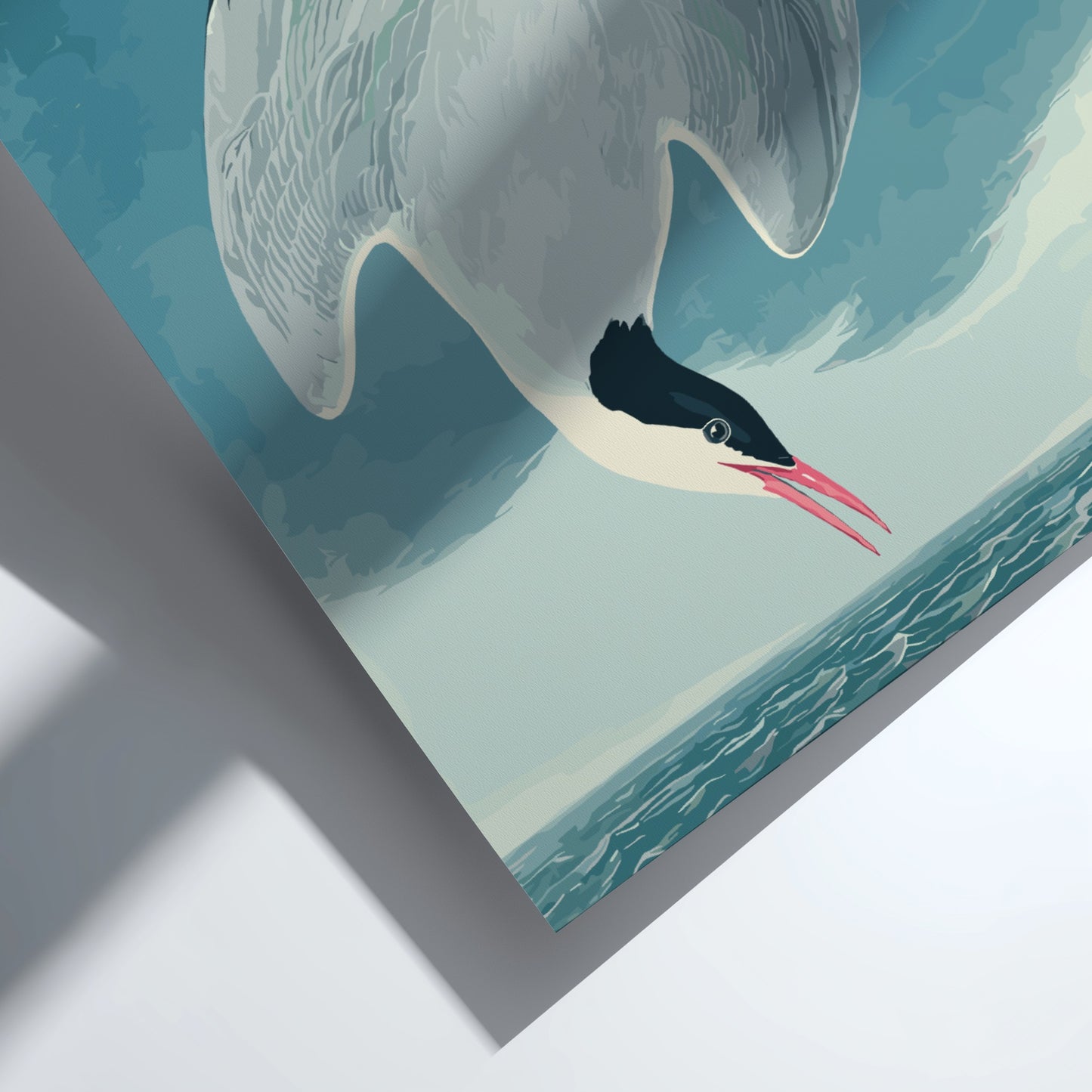Arctic Tern poster featuring vintage bird illustration in soft colors, perfect for nature decor and wall art.