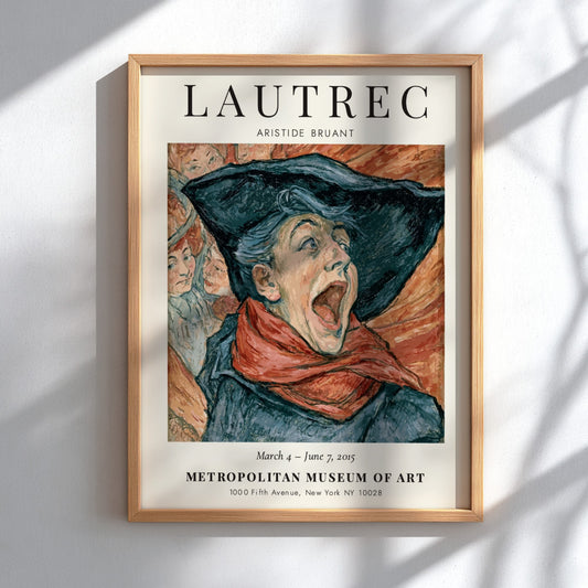 Toulouse-Lautrec poster featuring Aristide Bruant in vibrant colors and expressive style