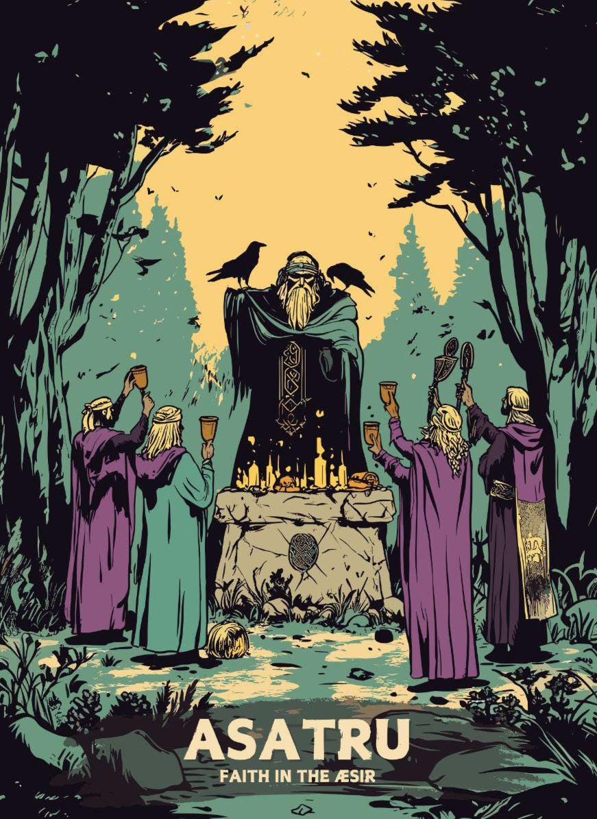 Asatru Artwork, Norse Pagan Rituals Poster