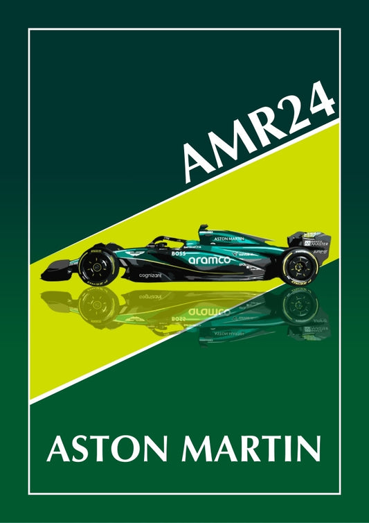 Affiche de l'équipe Aston Martin F1 – Décoration murale moderne de Formule 1