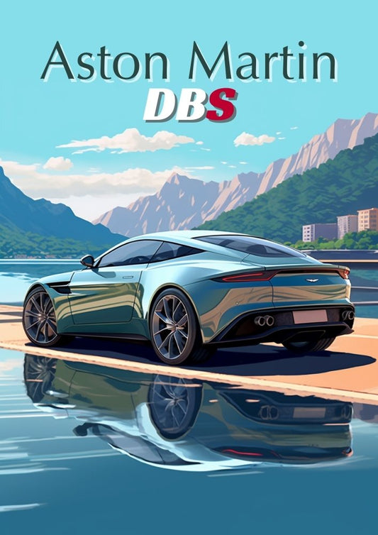 Impression Aston Martin DBS – Affiche murale de voiture de sport britannique moderne