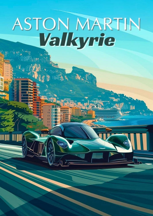 Impression Aston Martin Valkyrie – Affiche murale moderne représentant une hypercar britannique