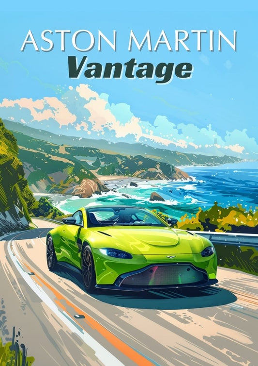 Impression Aston Martin Vantage – Affiche murale de voiture de sport britannique moderne