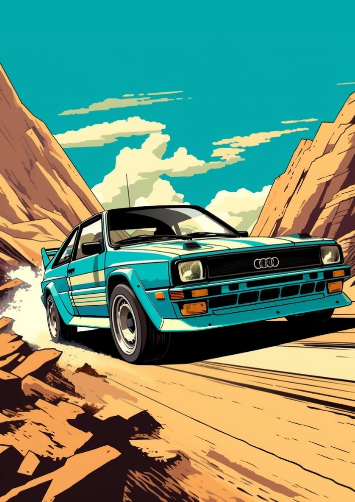 Audi Quattro Poster – Group B Rally Car Wall Art
