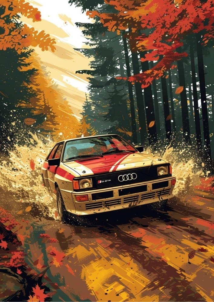 Audi Quattro Poster – Vintage Rally Car Legend Wall Decor