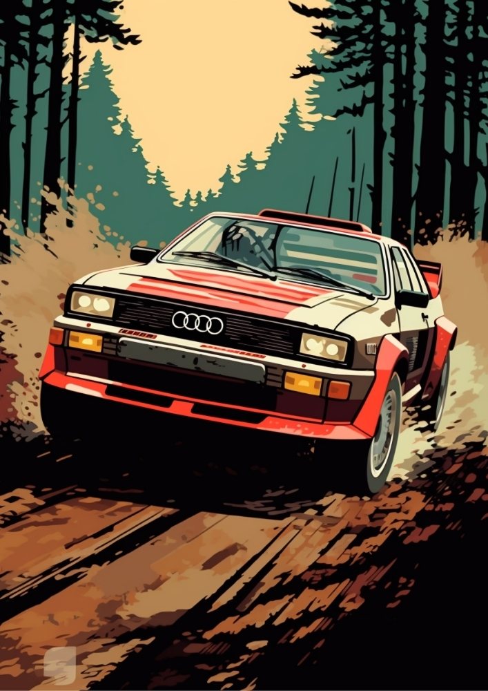Audi Quattro S1 Poster – Group B Rally Monster Wall Art