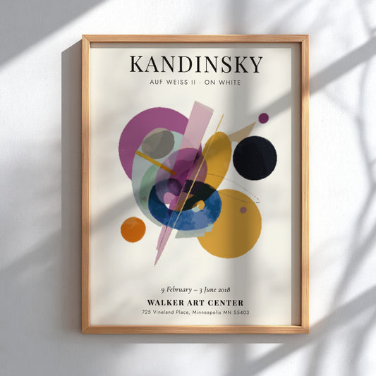 Kandinsky-inspired poster featuring abstract shapes and vibrant colors