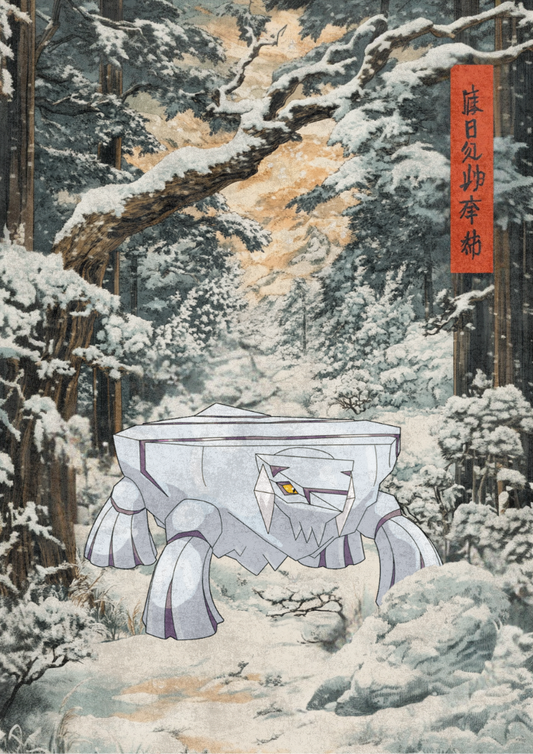 Affiche Avalugg : illustration d'anime inspirée de Pokémon légendaires de style japonais, JCC Pokémon