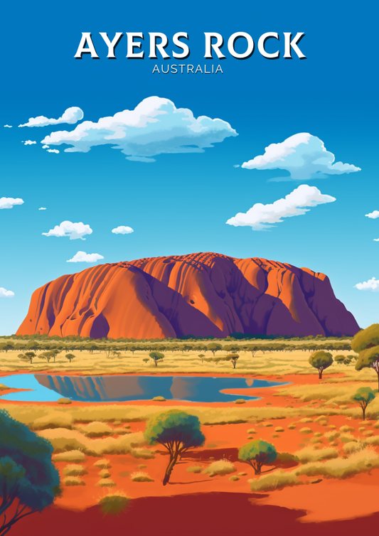 Affiche de voyage d'Ayers Rock - Wallart Australia