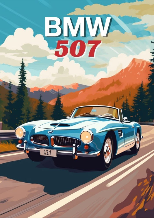Impression BMW 507 – Décoration murale classique allemande des années 1950