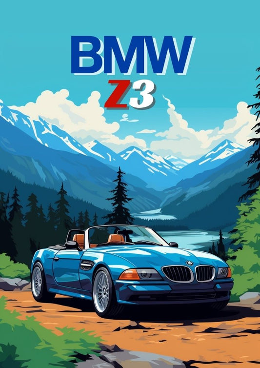 Impression BMW Z3 – Décoration murale classique allemande des années 1990
