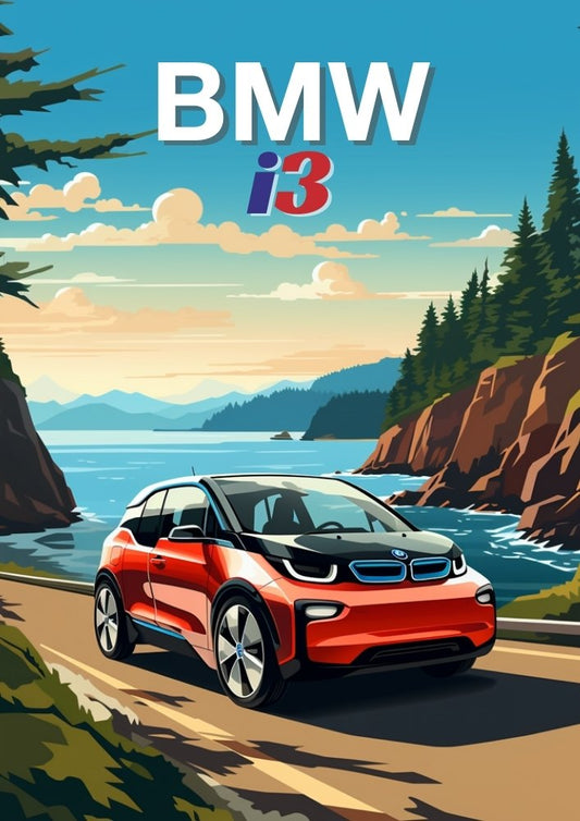 BMW i3 Poster – Modern Electric BMW Car Wall Art Print