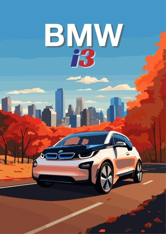 Electric BMW i3 Poster – Modern Electric BMW Car Wall Art Print