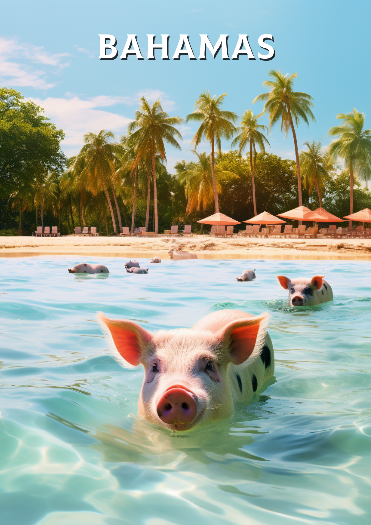 Bahamas Travel Poster - Caribbean Artwork
