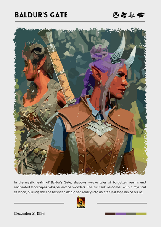 Impression d'art Baldur's Gate 3 – Affiche de jeu inspirée de D&D pour les fans de fantasy