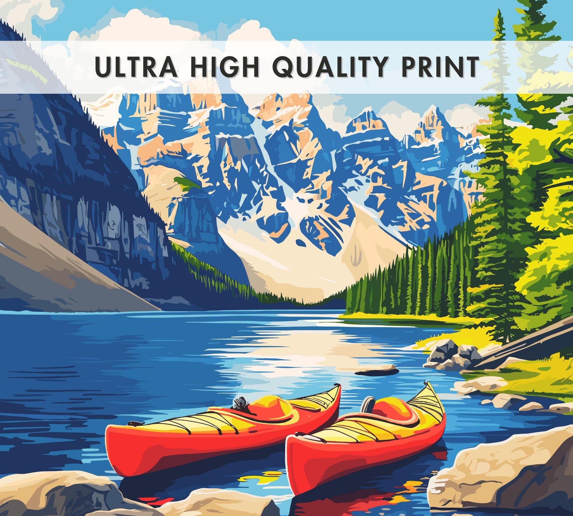 Banff Travel Poster,  Mt. Rundle and Mt. Cascade Poster, Rocky Mountains, Banff National Park