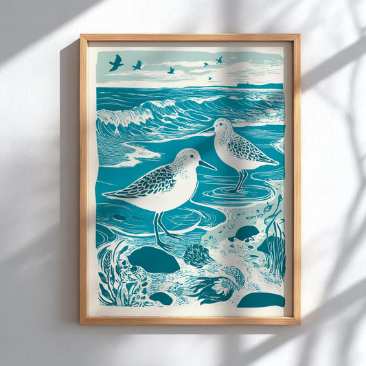 Décoration murale forêt pleine lune – Œuvre d'art bohème minimaliste