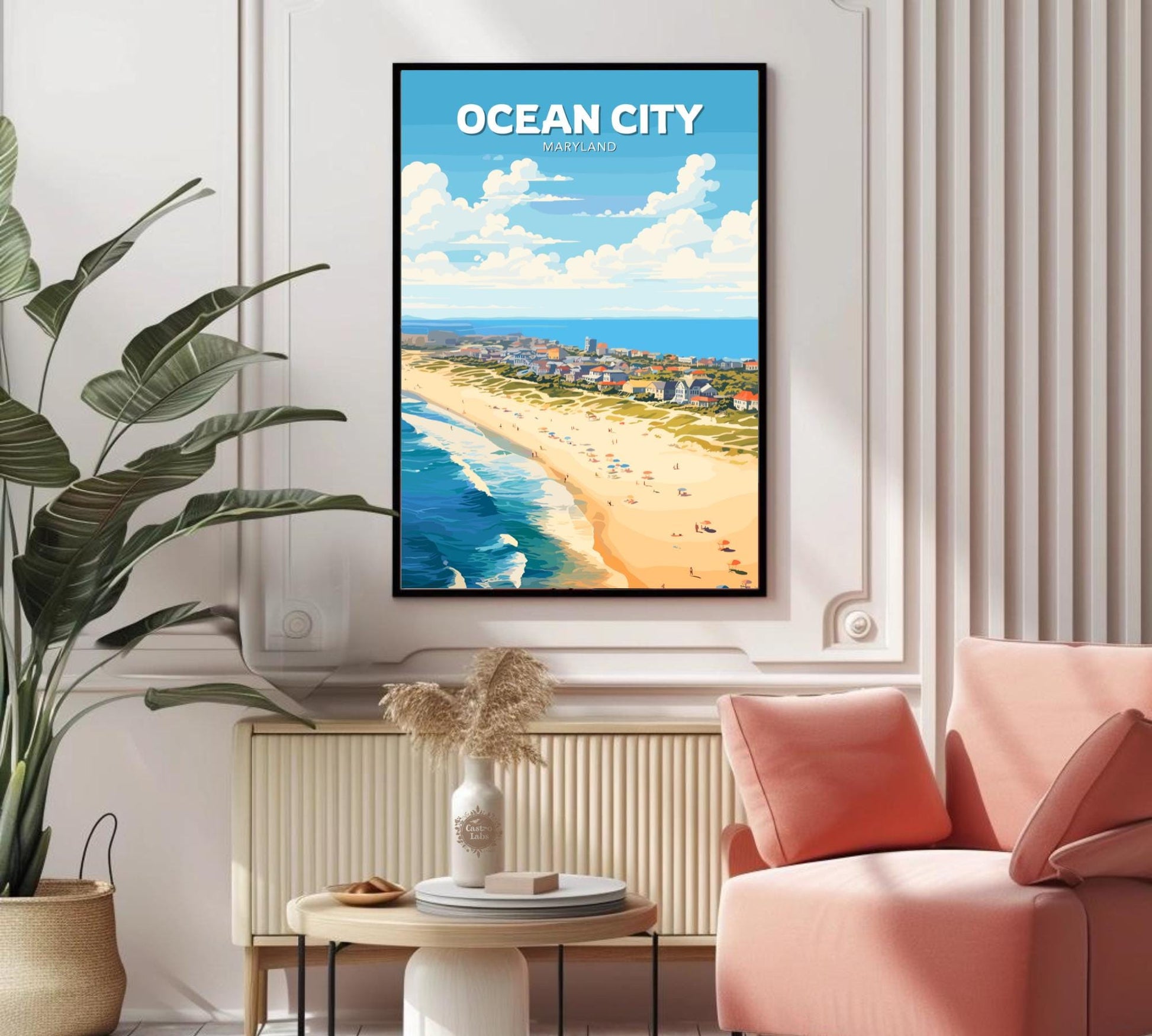 Ocean City Travel Poster, Ocean City Wall Art, Ocean City Print, Maryland Artwork, Home Décor, Ocean City Maryland Poster, Ocean City Art